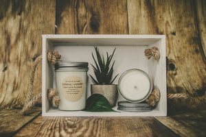 This candle brings a calming aroma of lavender to your space after a long week at work or when you need to relax.  Made in the USA with 100% all natural soy wax for a clean, eco friendly burn. We use eco friendly wicks for a steady flame.  Notes: Lavender, eucalyptus, wood, green  Contact us for local delivery and pickup.   Want this scent in a wax melt? Check it out here